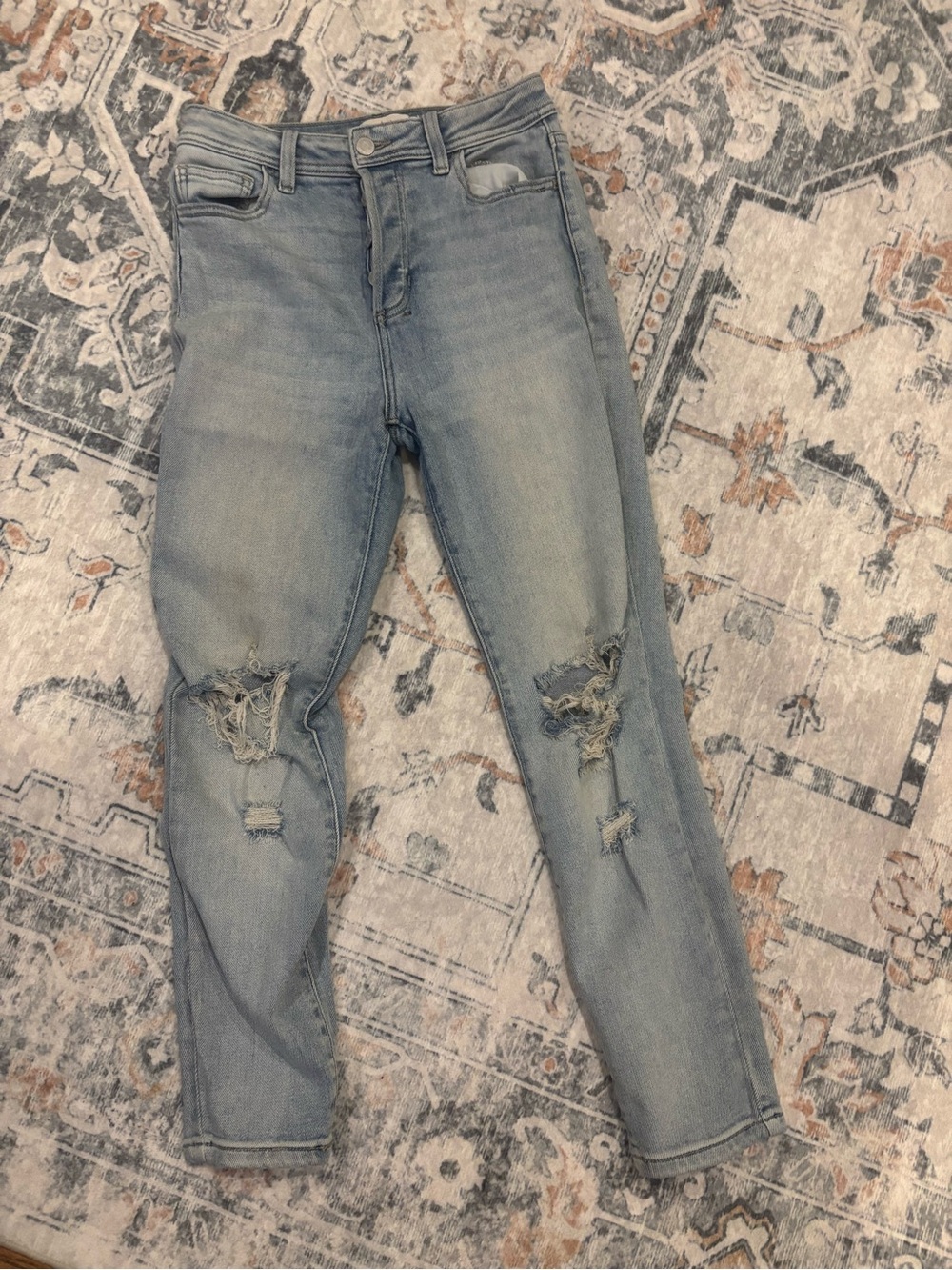 Cello High-Rise Light Blue Distressed Skinny Jeans - Women Size 5 - Picture 2 of 4